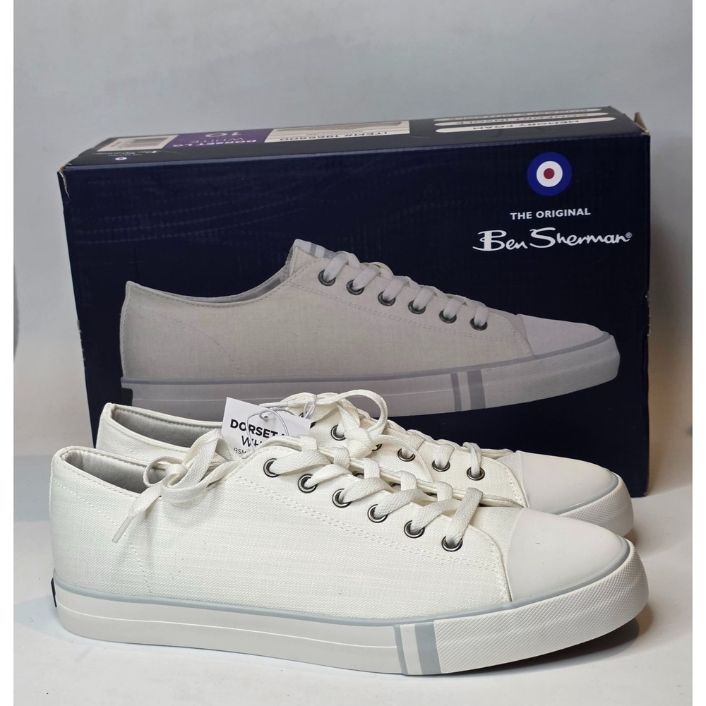 Ben Sherman Dorset Lo Sneakers Men's Size 10 White Shoes Lace Up Casual Shoes
